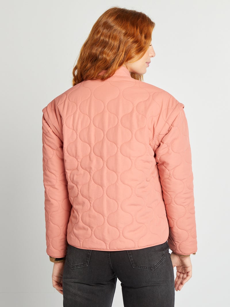 Anorak acolchado con mangas extraíbles ROSA - Kiabi