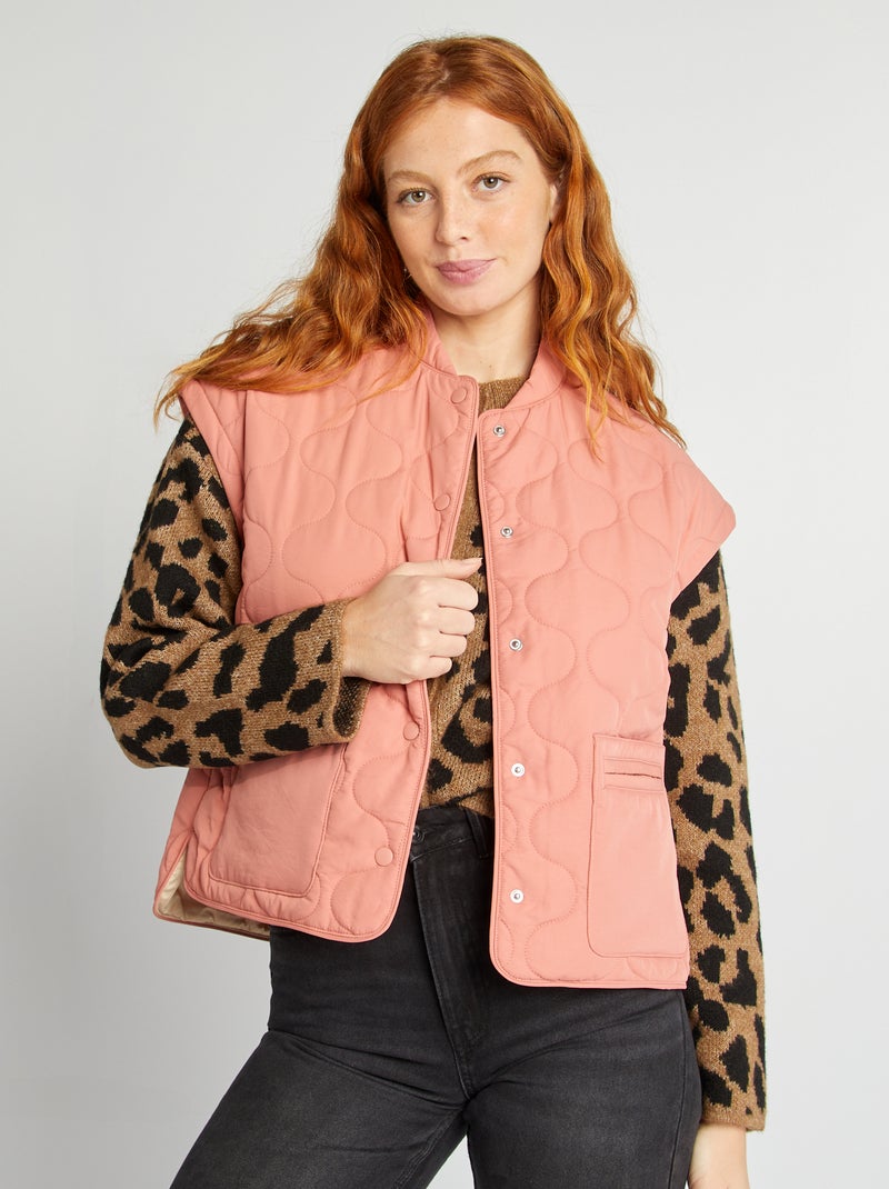 Anorak acolchado con mangas extraíbles ROSA - Kiabi