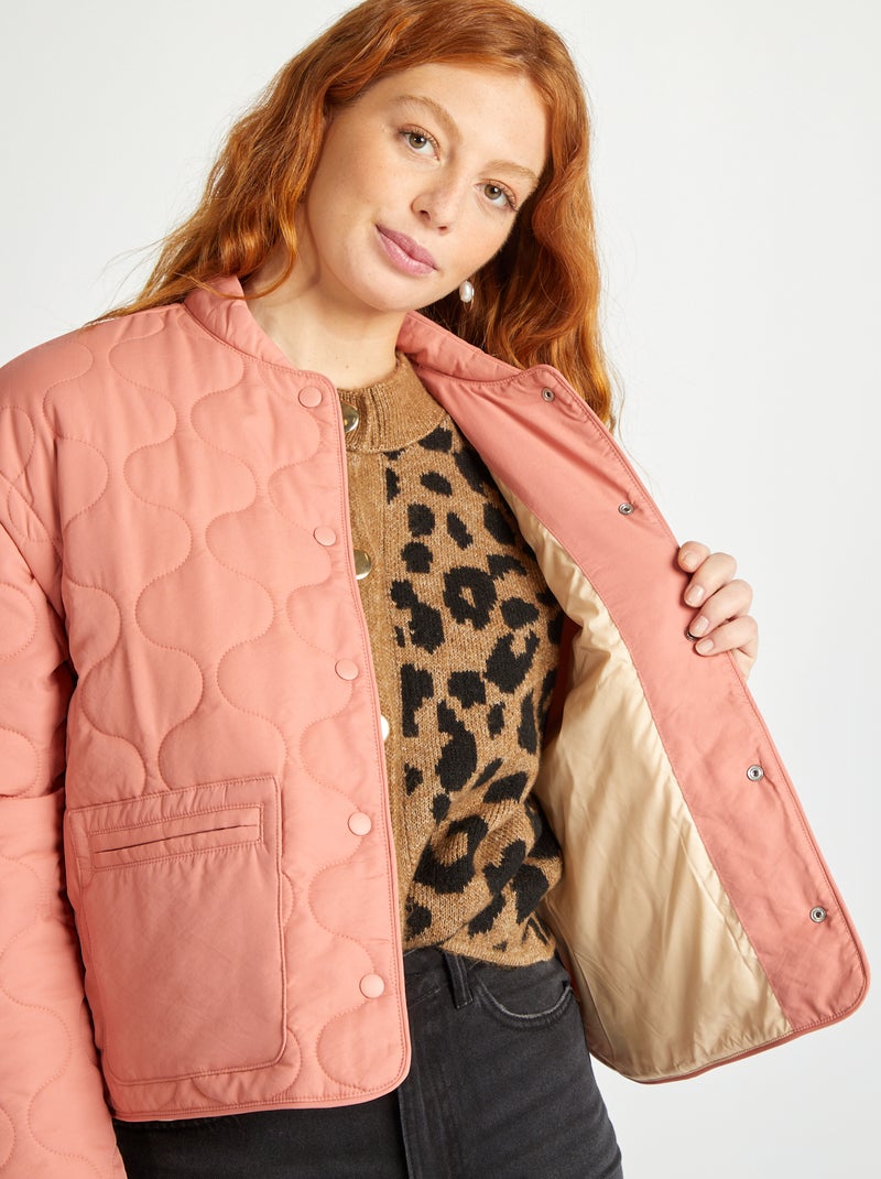 Anorak acolchado con mangas extraíbles ROSA - Kiabi