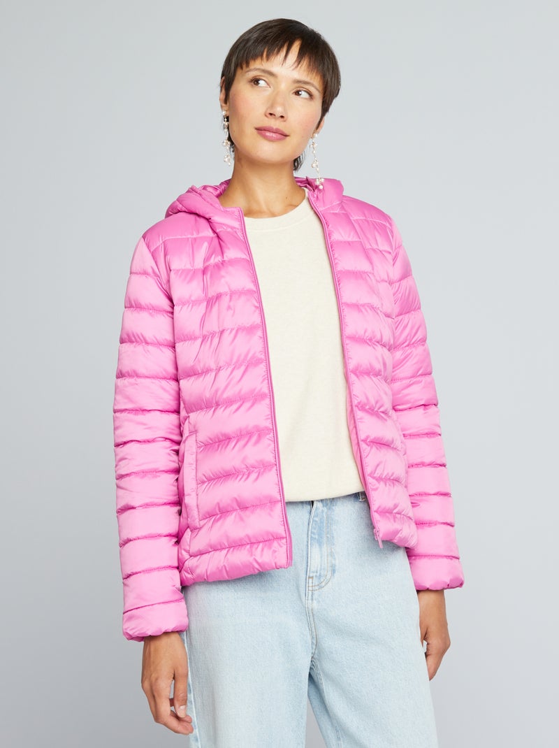 Anorak acolchado de botellas recicladas ROSA - Kiabi