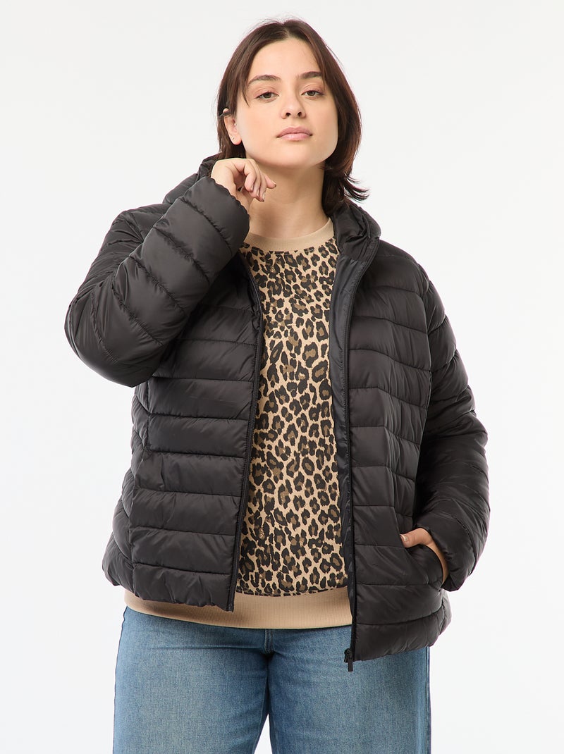 Anorak acolchado impermeable negro - Kiabi
