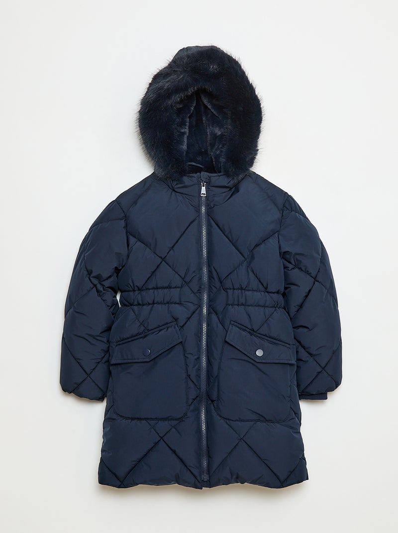 Anorak acolchado midi cálido e hidrófugo Azul - Kiabi