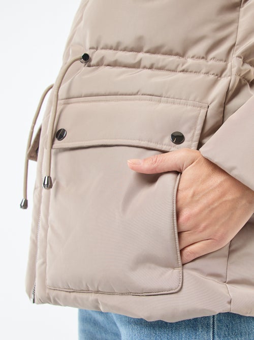 Anorak acolchado midi con capucha - Kiabi