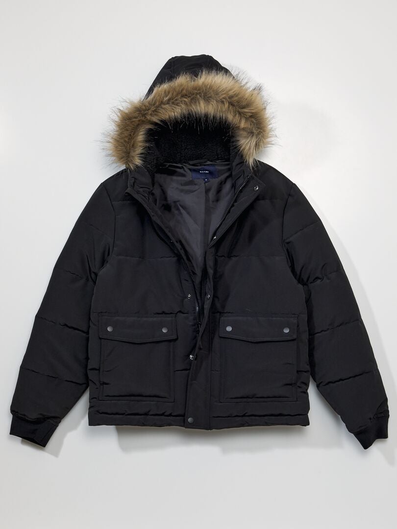 Anorak acolchado negro - Kiabi