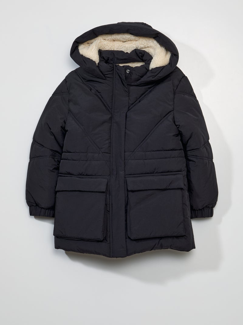 Anorak acolchado negro - Kiabi