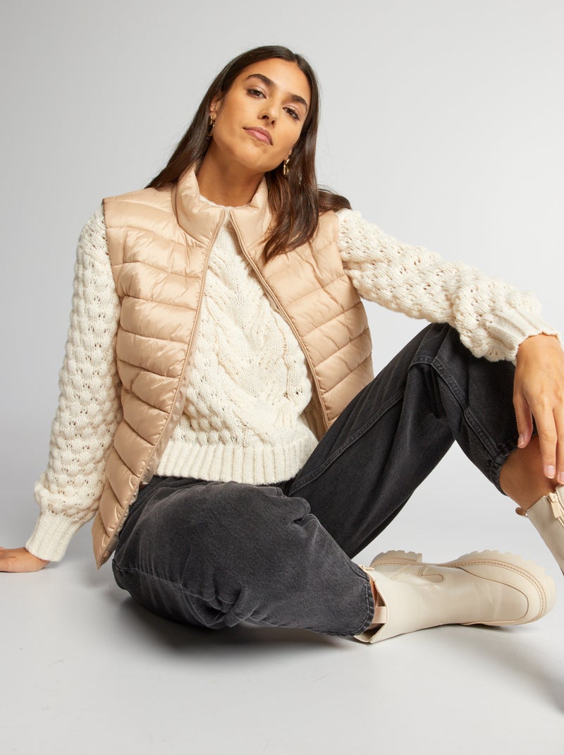 Anorak acolchado sin mangas BEIGE - Kiabi