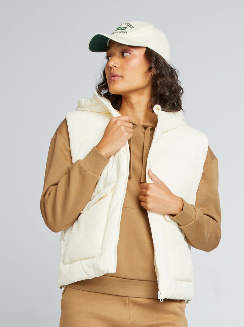Anorak acolchado sin mangas crudo - Kiabi