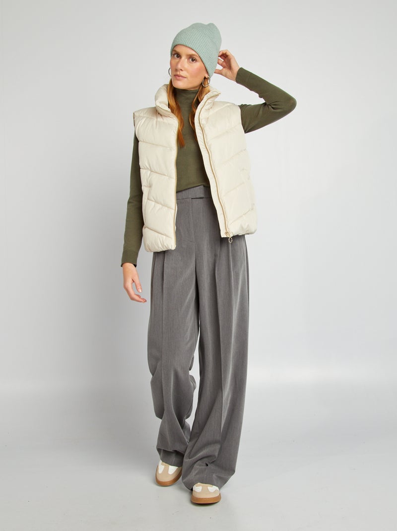 Anorak acolchado sin mangas 'JDY' BEIGE - Kiabi