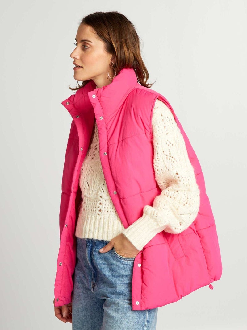 Anorak acolchado sin mangas Rosa - Kiabi