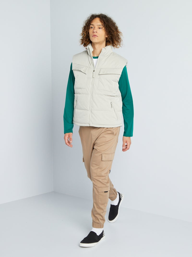Anorak ancho sin mangas GRIS - Kiabi