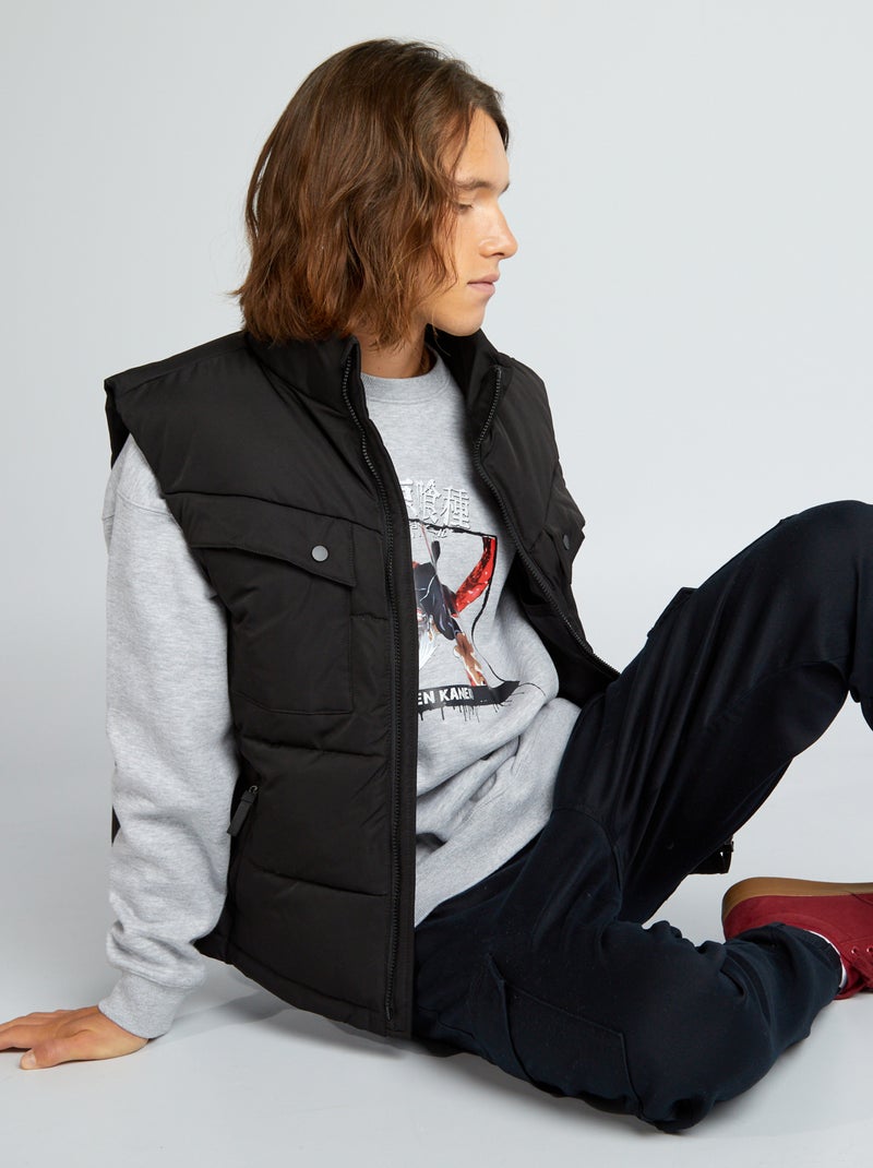 Anorak ancho sin mangas Negro - Kiabi