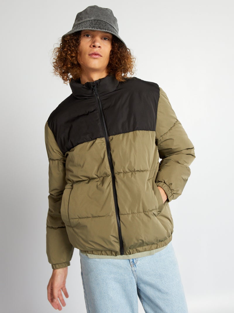 Anorak bicolor acolchado KAKI - Kiabi