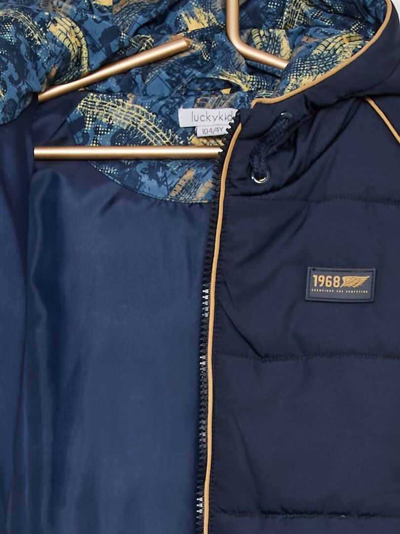 Anorak con capucha azul marino - Kiabi