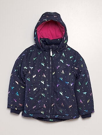 Anorak con capucha estampado unicornios