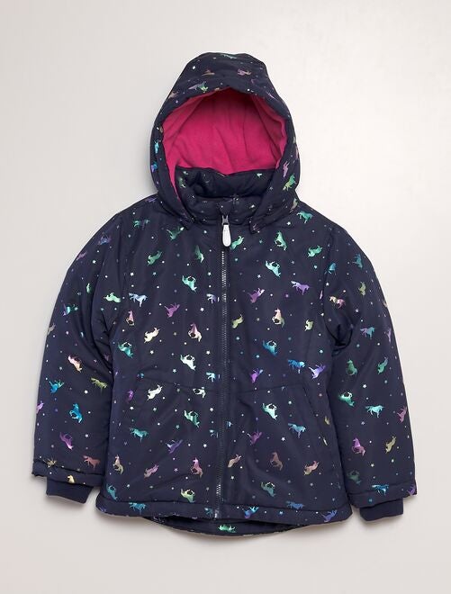 Anorak con capucha estampado unicornios - Kiabi