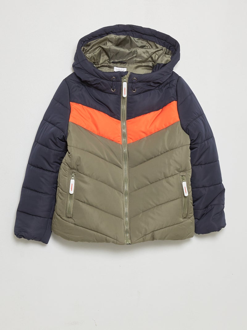 Anorak con capucha estilo colorblock azul marino - Kiabi