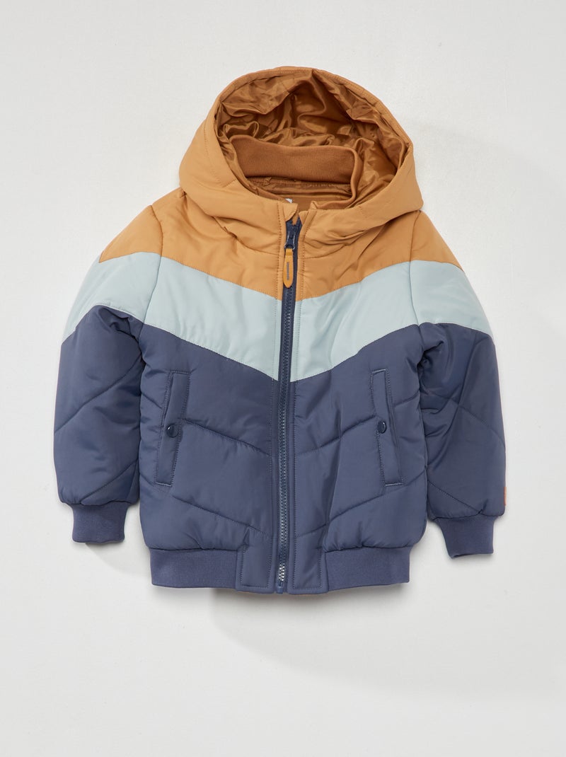Anorak con capucha estilo colorblock MARRON - Kiabi