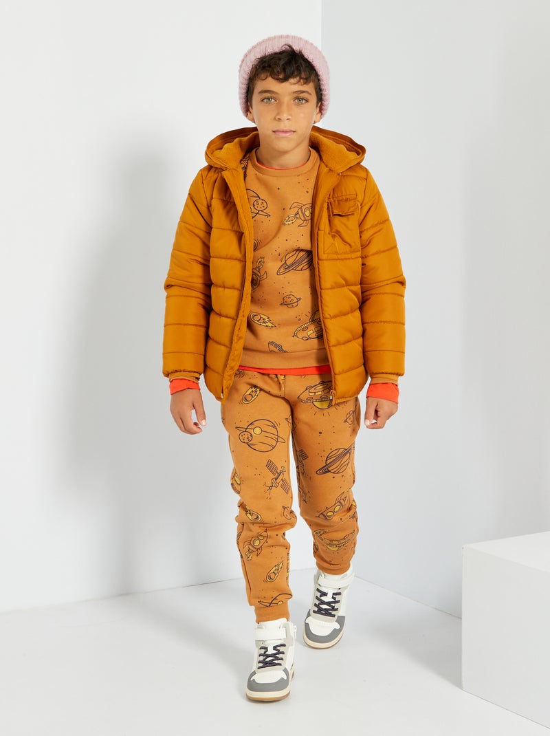 Anorak con capucha y forro polar AMARILLO - Kiabi