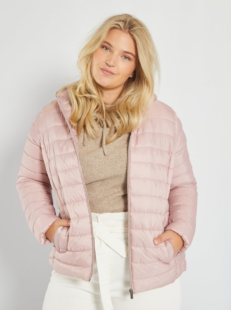 Anorak con cremallera y capucha ROSA - Kiabi