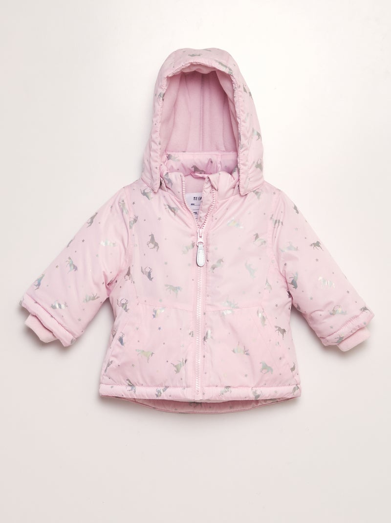 Anorak con estampado de unicornio ROSA - Kiabi