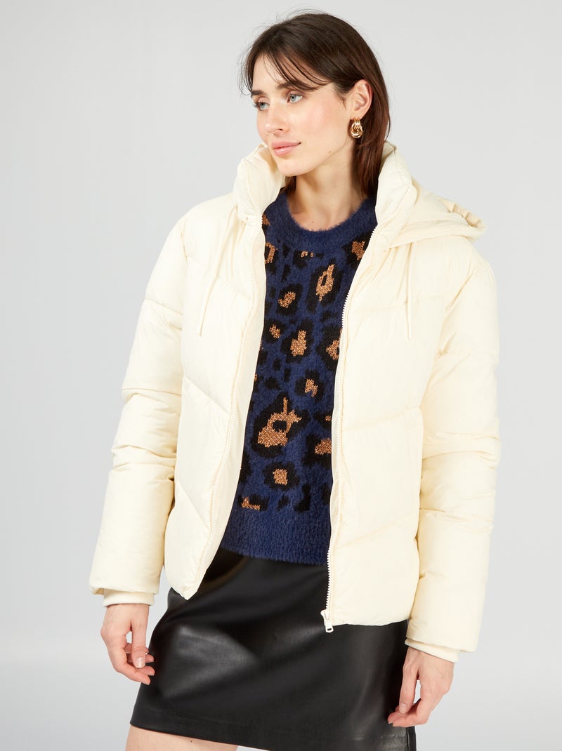 Anorak corto con capucha Blanco - Kiabi