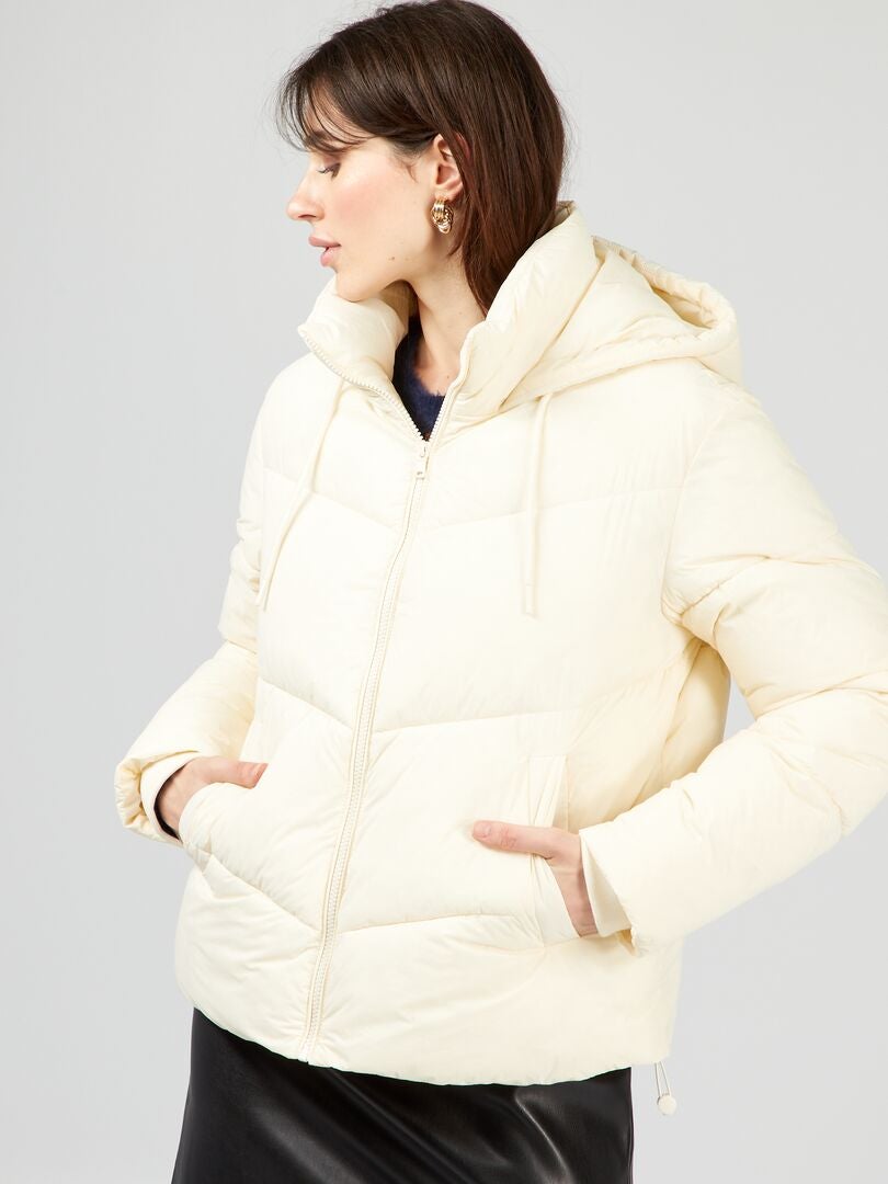 Anorak corto con capucha HUEVO BLANCO - Kiabi