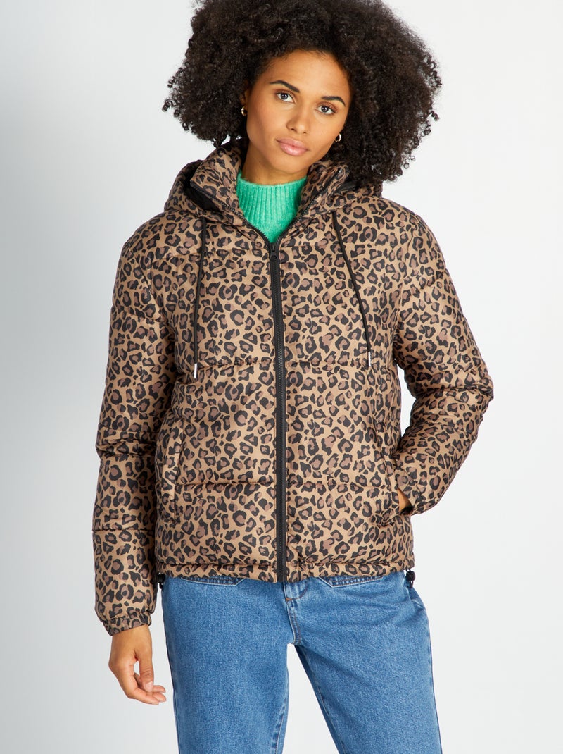 Anorak corto de leopardo BEIGE - Kiabi