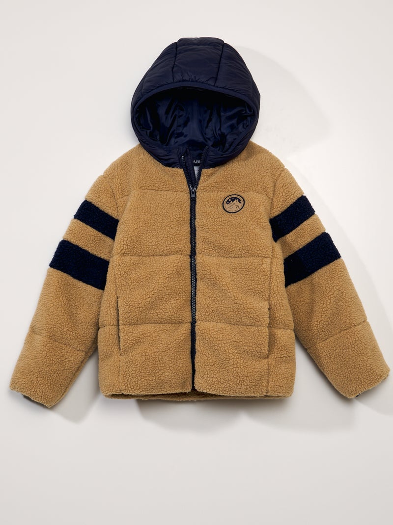 Anorak de dos tejidos con borreguito BEIGE - Kiabi