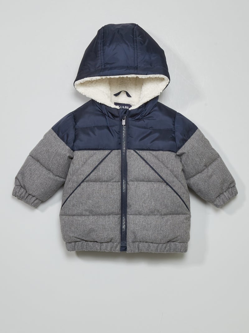 Anorak de franela con forro GRIS - Kiabi
