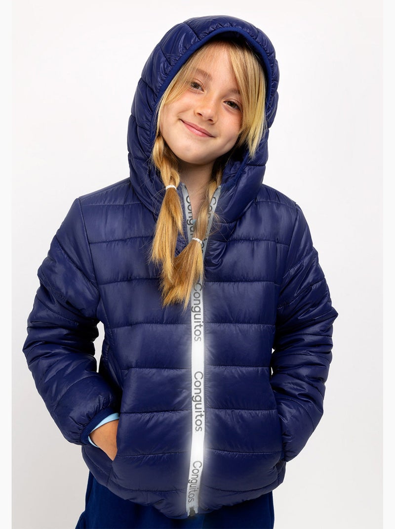 Anorak de niña de poliéster reciclado en azul marino Azul marino - Kiabi
