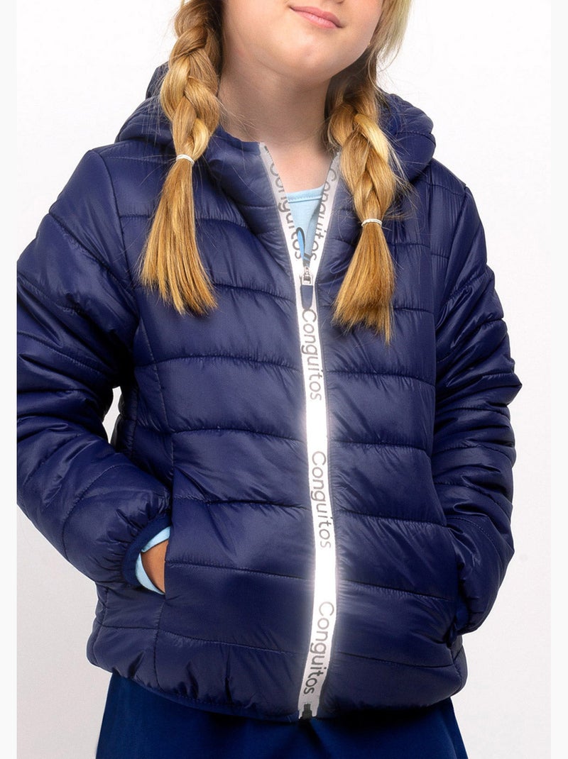 Anorak de niña de poliéster reciclado en azul marino Azul marino - Kiabi