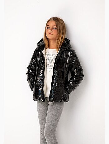 Anorak de niña en negro iridiscente