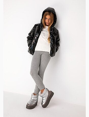 Anorak de niña en negro iridiscente