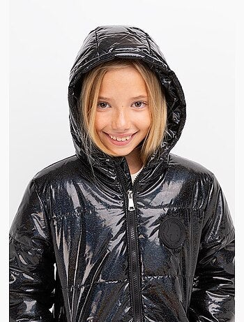 Anorak de niña en negro iridiscente