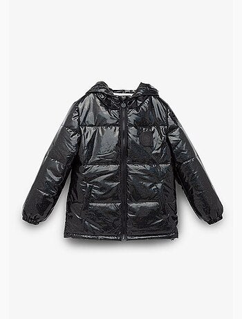 Anorak de niña en negro iridiscente