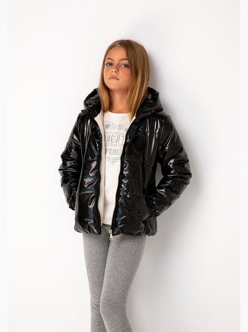 Anorak de niña en negro iridiscente - Kiabi