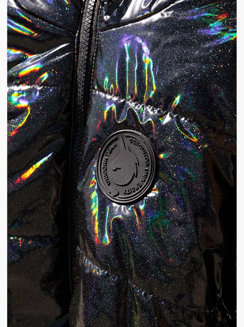 Anorak de niña en negro iridiscente Negro Negro - Kiabi