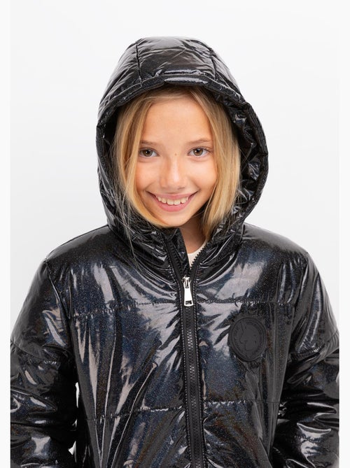 Anorak de niña en negro iridiscente - Kiabi