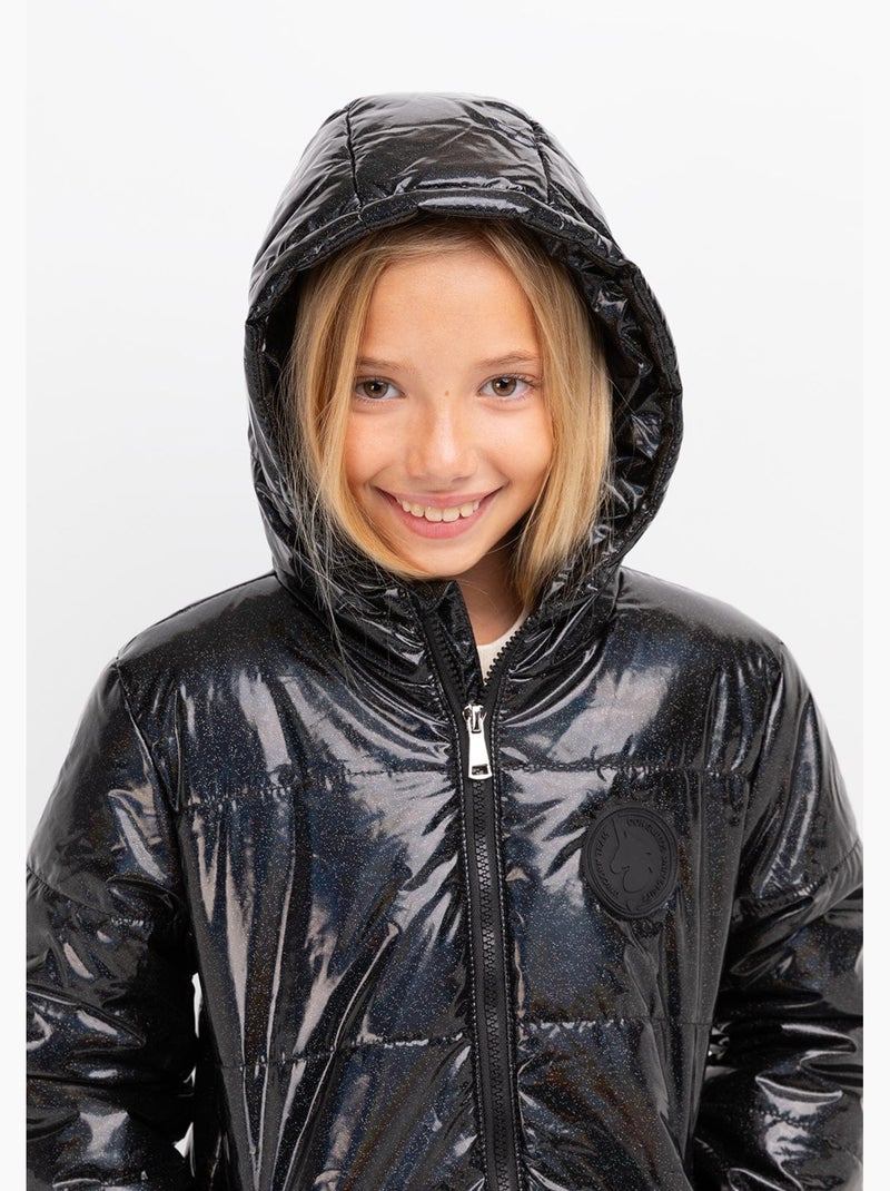 Anorak de niña en negro iridiscente Negro Negro - Kiabi