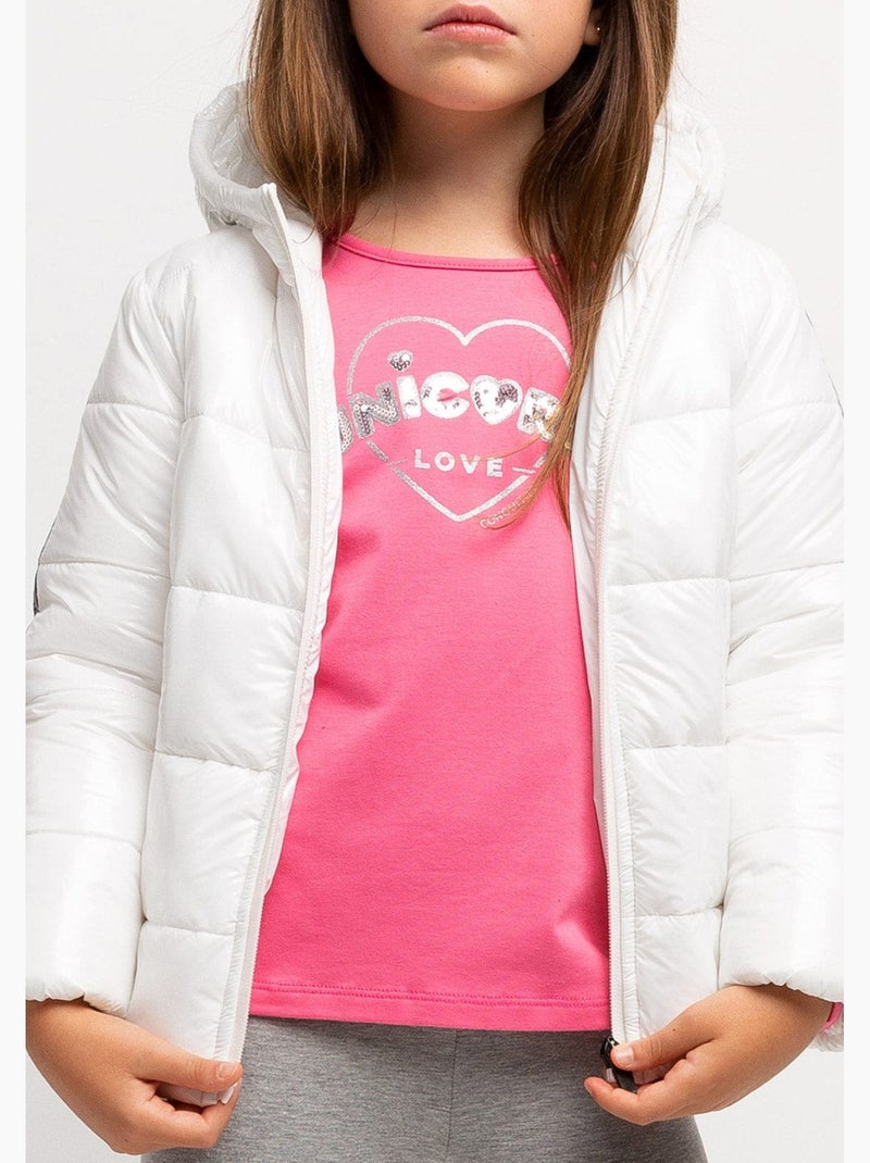 Anorak de Niña Reflectante Blanco Blanco - Kiabi
