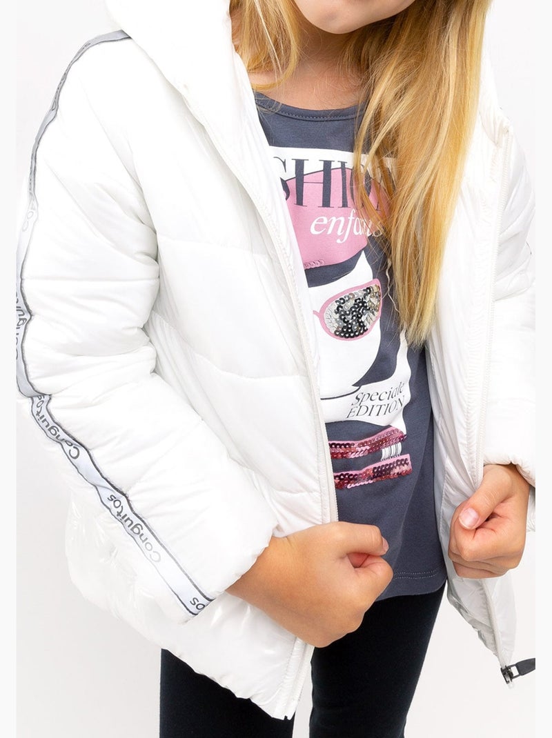 Anorak de Niña Reflectante Blanco Blanco - Kiabi