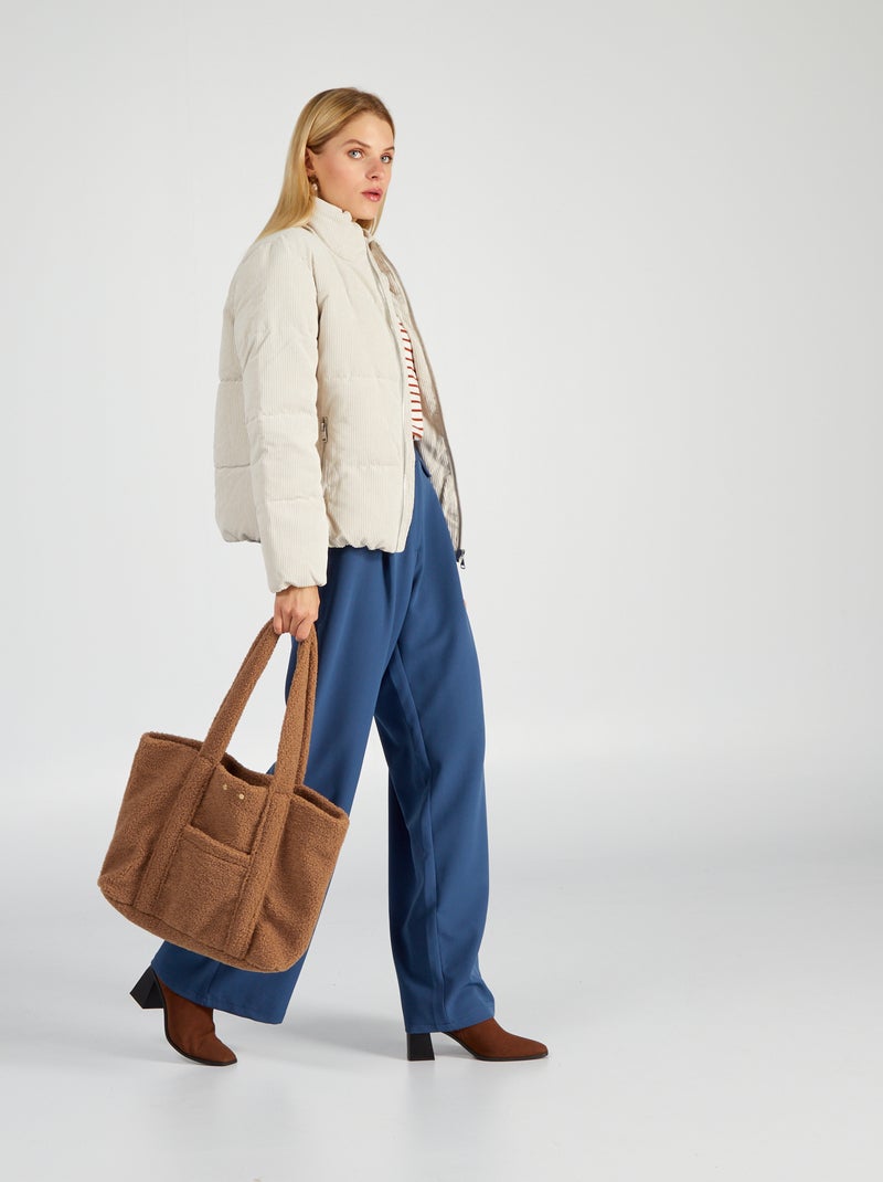 Anorak de terciopelo BEIGE - Kiabi