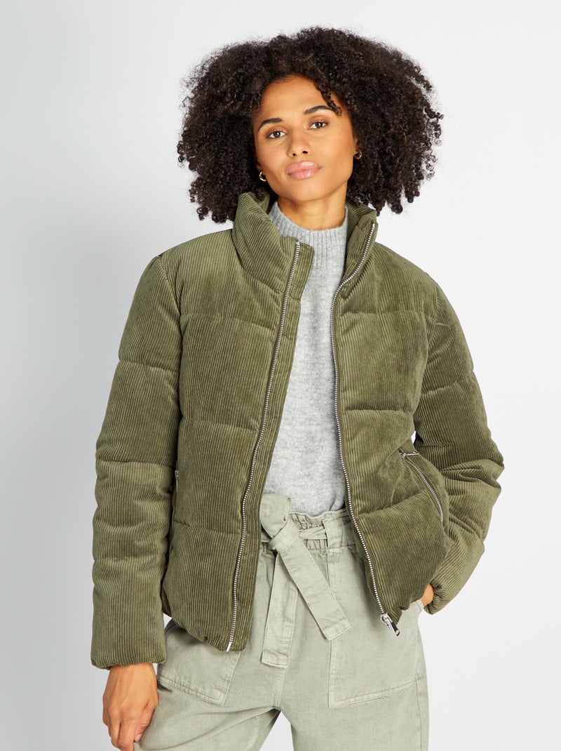 Anorak de terciopelo KAKI - Kiabi