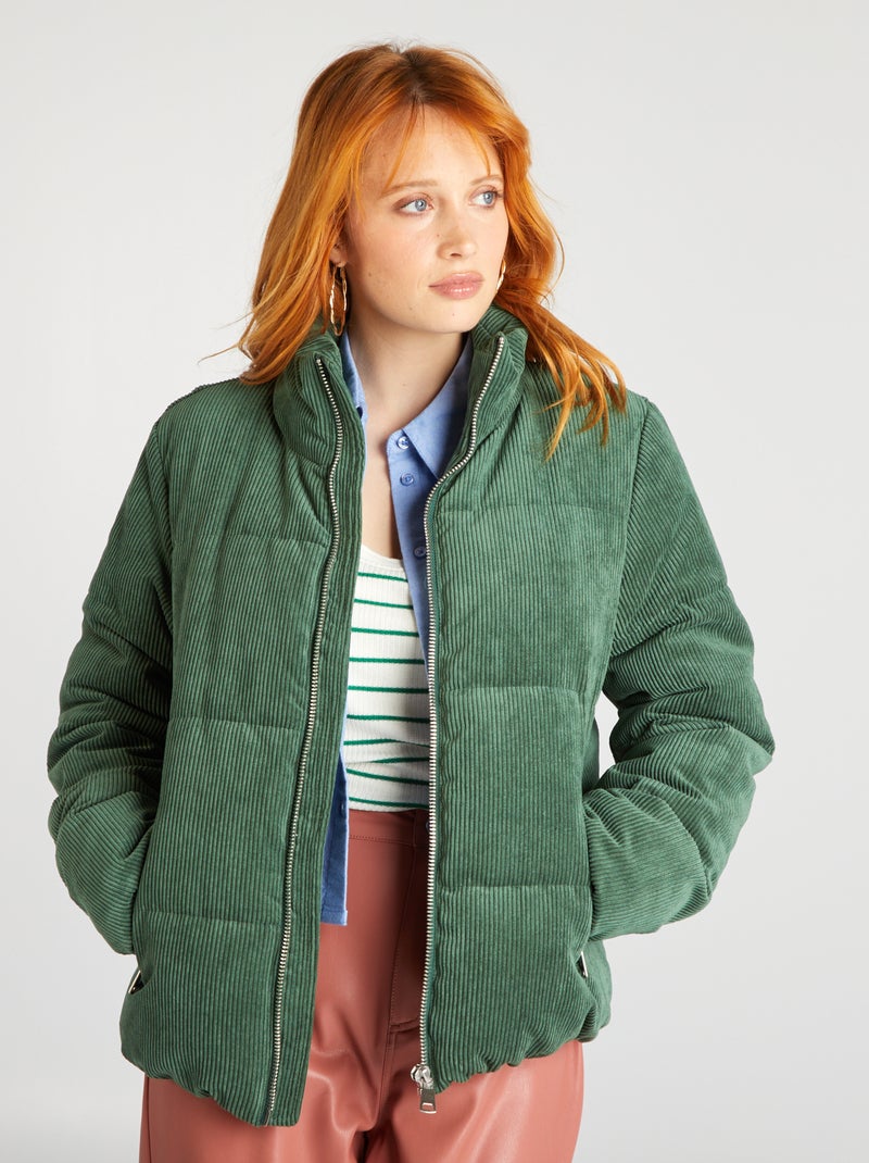 Anorak de terciopelo verde/azul - Kiabi