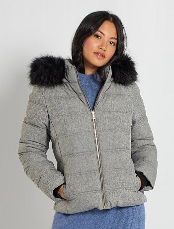anorak gris mujer
