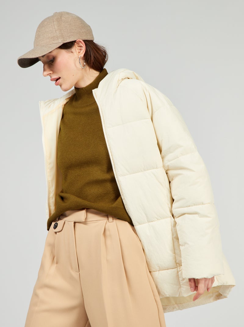 Anorak largo acolchado BEIGE - Kiabi