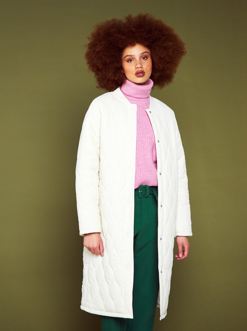 Anorak largo acolchado BLANCO - Kiabi