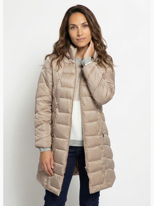 Anorak largo acolchado con capucha - Afibel - Kiabi