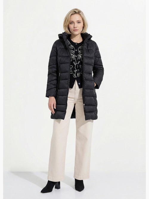 Anorak largo acolchado con capucha - Afibel - Kiabi