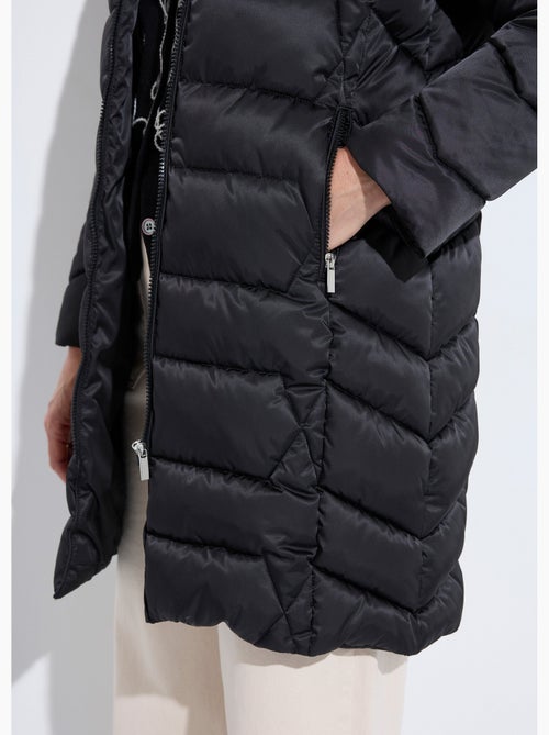 Anorak largo acolchado con capucha - Afibel - Kiabi